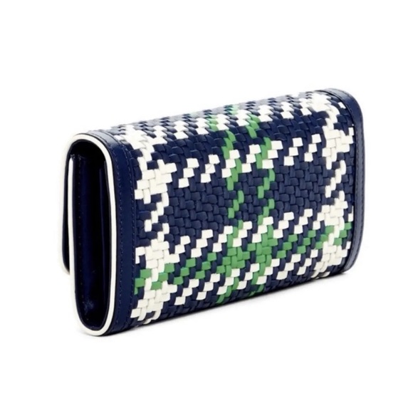 NWT Authentic Luxe Minimalist Tory Burch Duet Woven Envelope Continental/Clutch - Picture 3 of 17